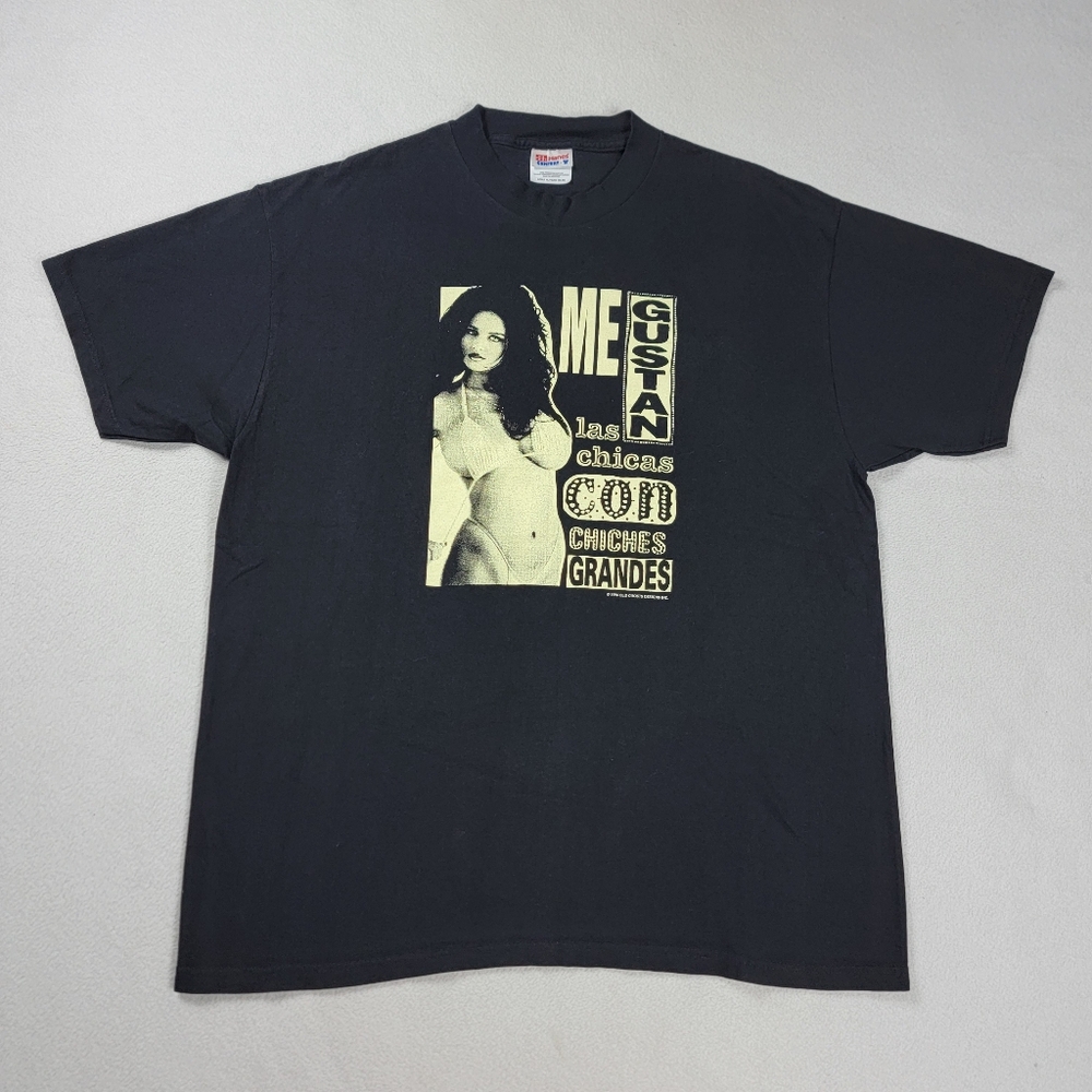 Vintage Old Ghosts Designs T-Shirt Men's Size XL Black Con Chiches Grandes 1996